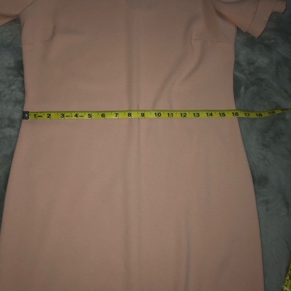 MYSTIC Shift Dress Flutter Sleeve Blush Pink Chic - Picture 10 of 11